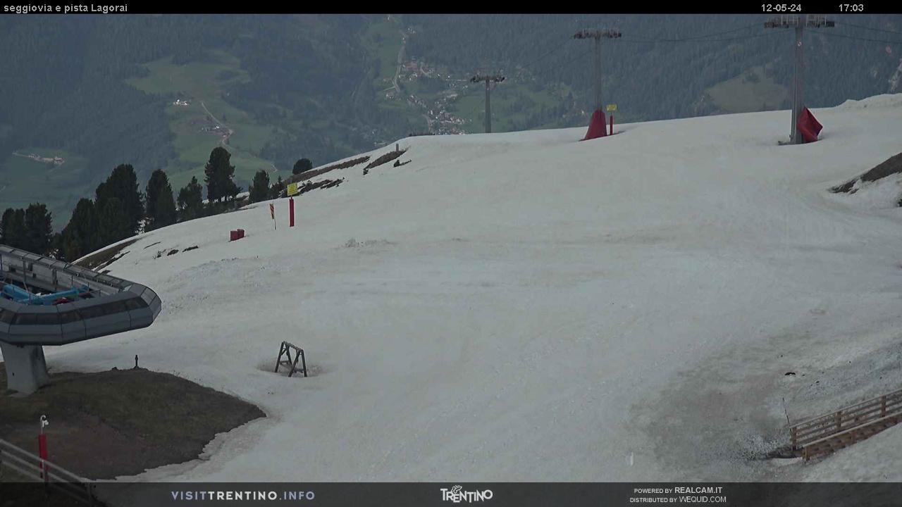 Webcam Seggiovia e pista Lagorai - Alpe Cermis, Val di Fiemme